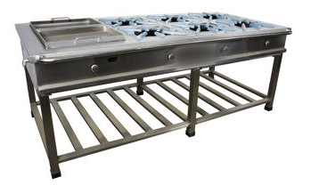 COCINA INDUSTRIAL DE 6 HORNILLAS + PLANCHA